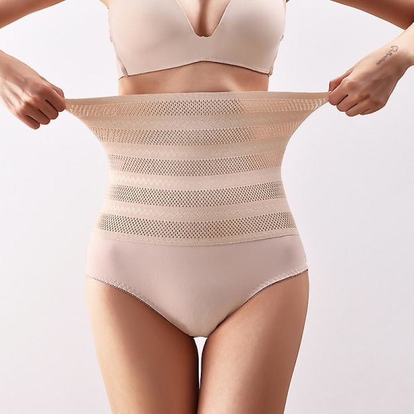 Kvinners Shapewear Thong Høy Midje Kroppsshaper Magekontroll PantySskin farge S skin color