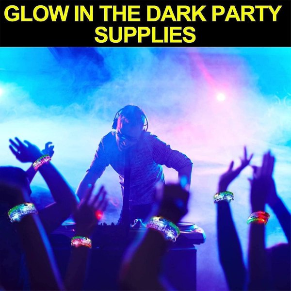 LED-armband, Lysande Glow Stick Armband Blinkande Sportarmband, Glow In The Dark Halloween Party Karneval Tillbehör Favoriter 24st 24pcs