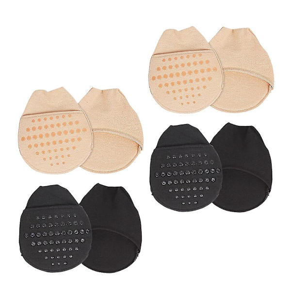 4 Par Dame Sokker & Strømper Halve Sokker Kvinder Tå Dæk Forefoot Pude Pads Tå Topper Liner So 10x9cm