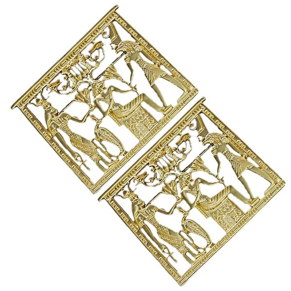 2 stk Retro Stil Egyptisk Tempel Brystpin Coat Dekorativ Brosche Tilbehør Guld 5.1x4.2x0.5cm Golden 5.1x4.2x0.5cm
