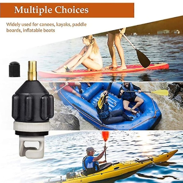 Kano Kajak Pumpe Ventil Adapter Stand Up Paddle Board Oppustelig (4 stk)