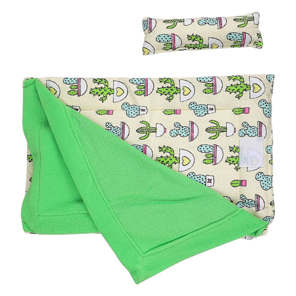 1 Sæt Reptil Sovepose Reptil kæledyrs sovehabitat seng med tæppe Grøn 33X21.5X3.5CM Green 33X21.5X3.5CM