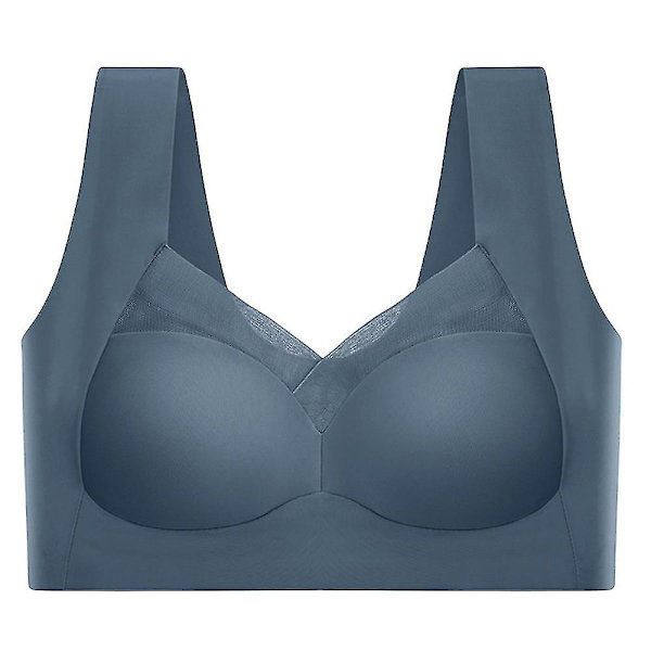 Dam Bekväm Mjuk Sömlös Push Up BH Shapewear Trådlös Crop Top Väst Sportunderkläder 2XLRoyalblå 2XL Royal Blue