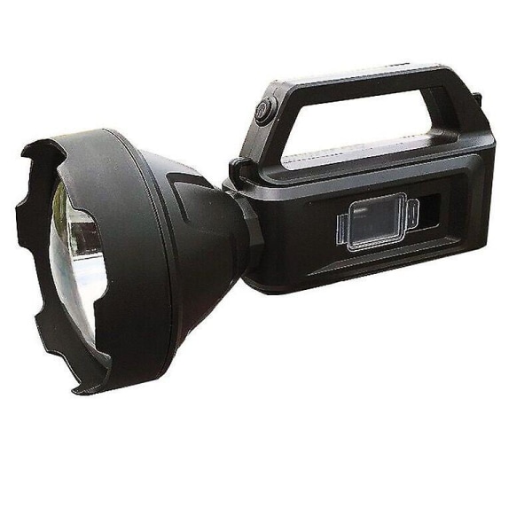 LED Laddningsbar Handhållen Ficklampa Handhållen Söklampa För Camping Och Vandring (1 st, Svart)
