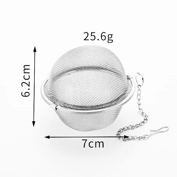 2 rustfrie stål tebolde (ca. 6 cm) Teholder Telim Te-diffusor Ren Te-afstand