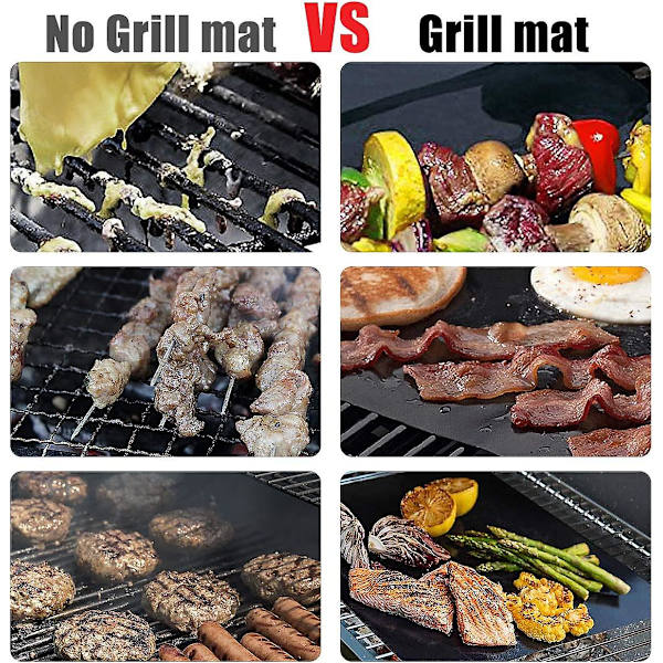 Bakplåtspapper, 4 stycken 50 * 40cm Grillpapper Icke-klibbigt Återanvändbart Rengörbart, Grill Bbq Mattor För Elugnar/kol/gas/elektrisk Grill