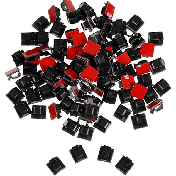 100 stk Mini Utendørs Kabelklips med Limtape Lys Klips Dekor Klips Selvklebende Henger Wire Holder for Jul og Fe Lys