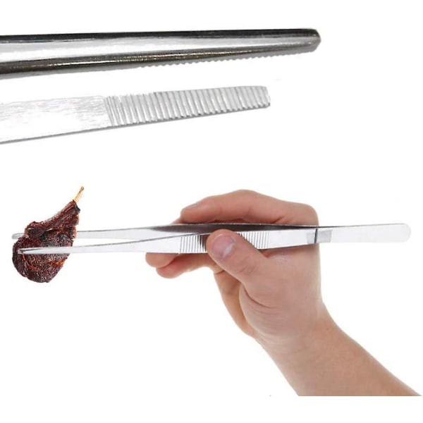 8" pinsett i rustfritt stål Pinsett med presisjonstaggete tips for kirurgisk og sjømat Kraftig pinsett Pinsett for restaurering av kulinarisk håndverk