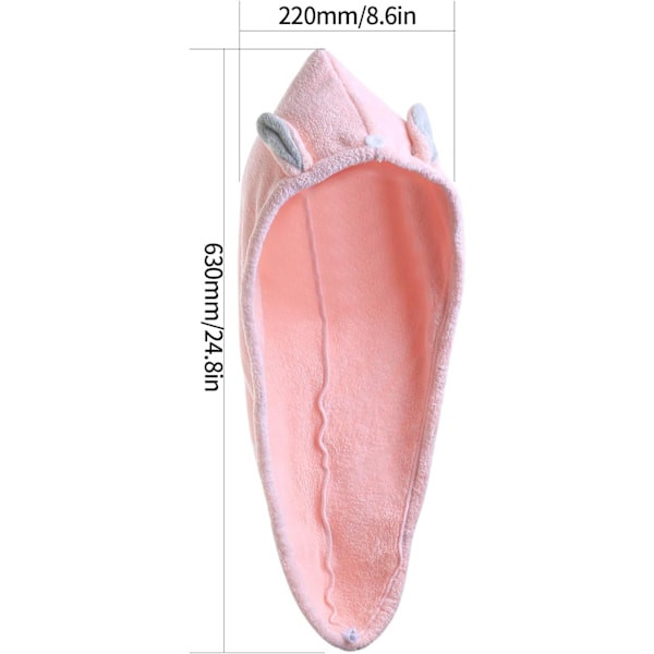 RYI_Hårhandduk, hårturbanhanddukar, mikrofiberhårhanddukar för barn, kvinnor, vått, långt, tjockt hår (2-pack, rosa och lila)-4-