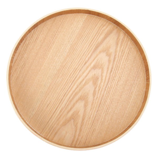 1 stk Rund Frugtbakke Massivt Træ Kopbakke TeBord Snackbakke (Log Farve)Log Farve27X27CM Log Color 27X27CM