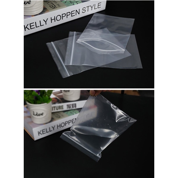 Återförslutningsbar Plastpåse, Klar, Stark, Tjock och Hållbar Återanvändbar Zip-Lås-Påse, Ziplock-Påse, Lock Lock, 13*19cm 10-pack 300 st