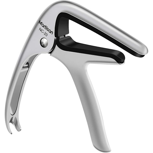 Enhånds Trigger Capo / Capo for Akustisk Gitar, Elektrisk Gitar, Western Gitar, Konsertgitar, Bass, Ukulele, Sølv