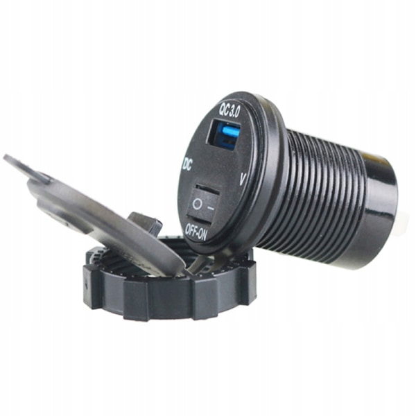 Bil Motorsykkel Sokkel USB-lader 12 Volt /24 Volt Modifisert Bil USB-lader med Bryter
