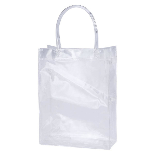 Transparent Plastik PVC Isvinpose Bærbar Totepose Gavepose Fødselsdagsfest Dekoration Bryllup Gave Lodret Stil Transparent 20x7x25cm Transparent 20x7x25cm