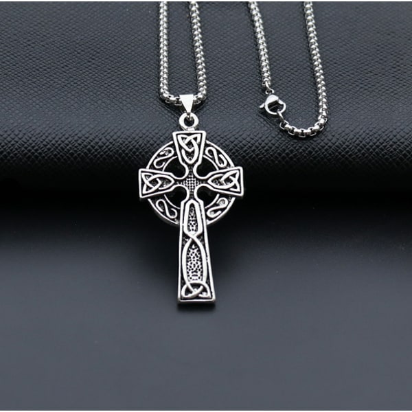 Korshalsband Silver Cross Hänge Halsband Smycken Religiös skyddande present för män Kvinnor Pojkar