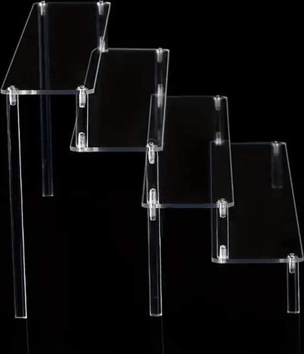 4-lags akryl display stander 15,5 tommer klar parfume organizer hylde til makeup, hudpleje, cupcakes, samleobjekter display