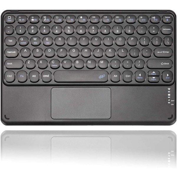 Touchpad Bluetooth-tastatur for ipad Pro Trackpad Trådløst Bluetooth-tastatur for iPad iOS Nettbrett Smartphone Bærbare datamaskiner Mac, slankt trådløst tastatur rundt