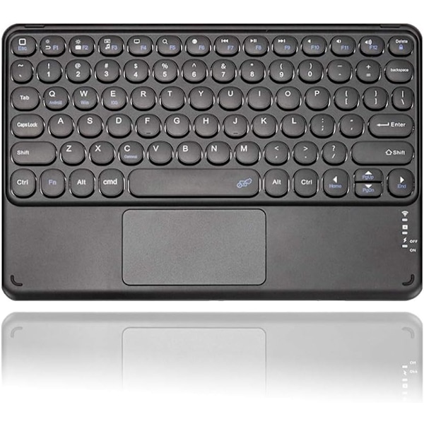 Touchpad Bluetooth Tastatur til iPad Pro Trackpad Trådløs Bluetooth Tastatur til iPad iOS Tablet Smartphone Laptops Mac, Slank Trådløs Tastatur Rund