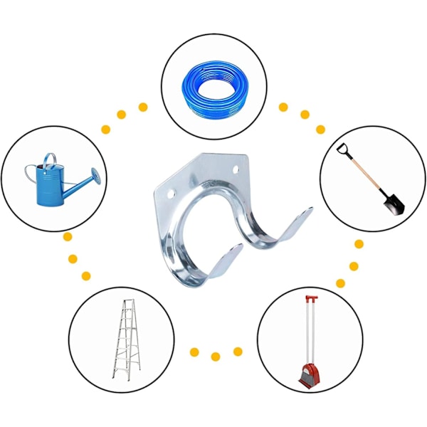 Metallförvaringskrokar, Plåtverktygsställ, Väggmonterat Stål Dubbel U Väggträdgårdsverktygsställ För Garage, Skjul, Lager, Gård, Bänkar (förpackning med 10