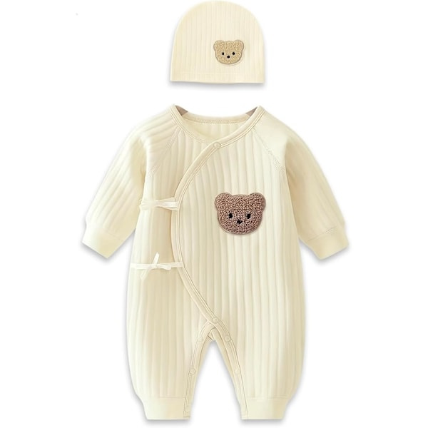 RYI Bodysuit för pojkar och flickor ny vinter bomull babykläder 0-6m Orange nyfödd