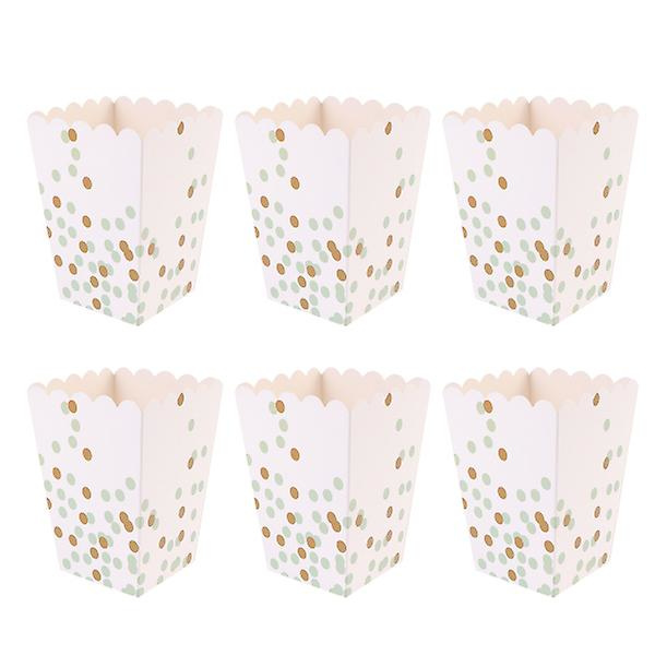 24 st Kreativa Färgglada Popcornaskar med Polka Dot-Tryck Partygodisask Snacksbehållare Festtillbehör för Födelsedag Bröllop 7,5X7,5X10,7cm 7.5X7.5X10.7cm