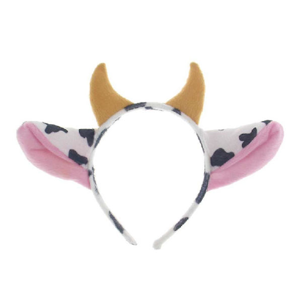 2 stk. Fyldte Dyr Ko Print Cowboy Hat Kvæg Pandebånd Ko Ører Ko KostumeM M