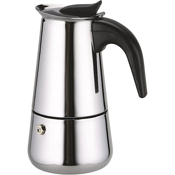 RYI_Italiensk kaffemaskine i rustfrit stål til espresso 2/4/6/9 KOPPER Kompatibel med gas, glaskeramisk og elkomfur. 2 Tazas 100ML