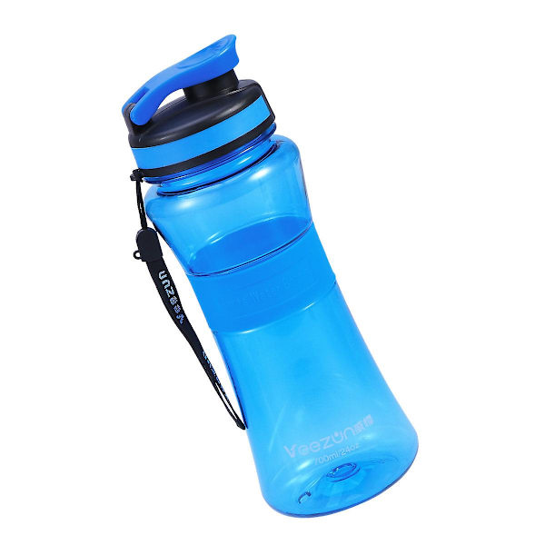 700 ml Bärbar Transparent Läckagesäker Plastvattenflaska för Yoga Löpning Utomhussporter (blå) Blå Blue