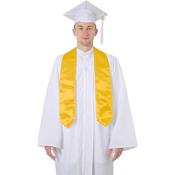Examenssjal för kör/präster, satin, 59 tum lång, guld