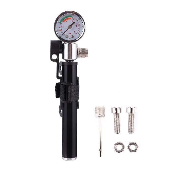 Pressure Gauge Road Bike Pump Portable Air Inflator High Pressure Pump MotorcycleBlack19.7X4.6cm