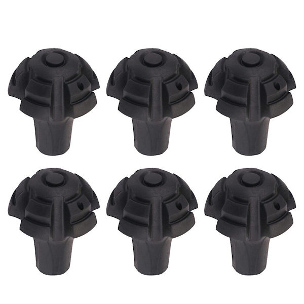 6 kpl Liukumattomat Suojukset Vaellussauvoille Ulkoilmaan TPR-Hihat Pyöreät Keppipehmusteet (musta)Musta5.5X4.5X4.5C Black 5.5X4.5X4.5CM