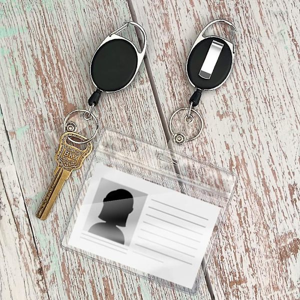 Tilbagetrækkelig nøglering Heavy Duty Reel Clips Tilbagetrækkelig snor Badge Reels Nøglering til at holde et ID-kort holder, Pass Card Badge, nøgler eller mobiltelefon