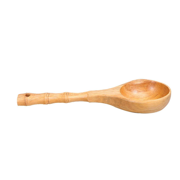 Simulerad Bambus Sektion Långskaftad Högvärmebeständig Kocksked Grötssked Handgjord Köksredskap För Kök Restaurang 25*8.5cm 25*8.5cm