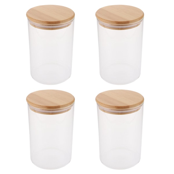 4 stk. Opbevaringsglas til husholdningen - Transparente glasbeholdere - Multifunktionelle slikkrukker - Transparent - 15X10X10CM Transparent 15X10X10CM