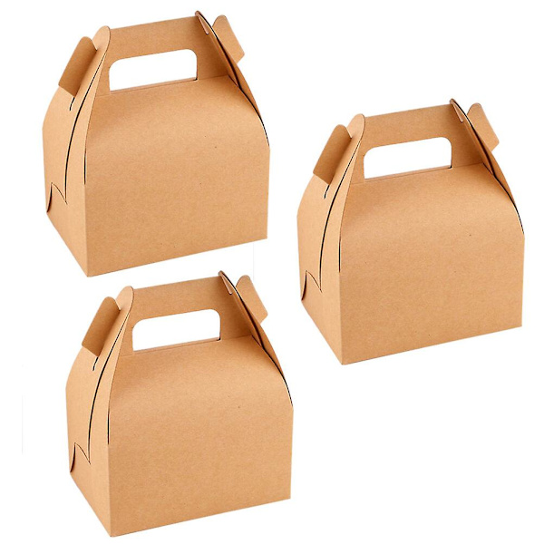 12 stk. Kraftpapir Gable Treat Boxes Slik Gave Party Favor Box Til Fødselsdag Bryllup Babyshower Fest 12 stk 12pcs