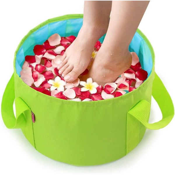 Baanuse Sammenleggbare Bøtter, Vaskbøtte Sammenleggbar Vannpose, For Utendørs, Camping, Hage, Fiske, Strand, Piknik, 15l Grønn