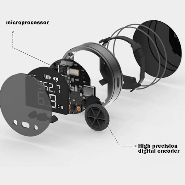 Elektronisk målebånd med LCD-display