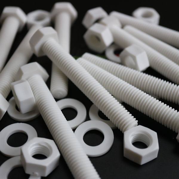 Sekskantet Hode, (pp), M10 X 70mm, Plastbolter, Muttere & Skiver, - Skruer 20stk Hvit