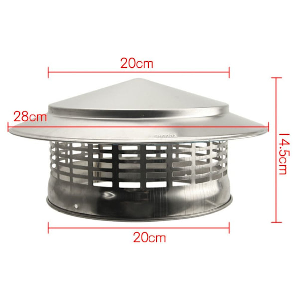 RYI.Skorstenshuv Ventilerad Regnhatt 200MM 200mm