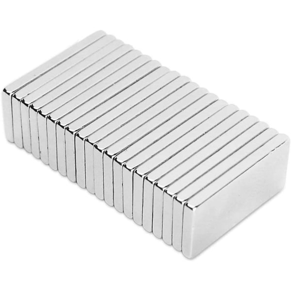 Kraftig Magnet Sjælden Jord, 20 Stk Super Stærke Neodymium Magneter Til DIY, Håndværk, Videnskab Og Industri - 20x10x2mm (20stk)