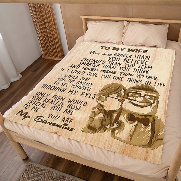 Till Min Fru Throw Blanket Från Make - Jul, Födelsedag, Personlig Gåva, Mjuk Sängfilt I Flanell