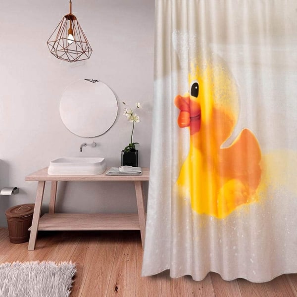 3D digital bruseforhæng, badeværelse vådt/tørt adskillelse polyester med krog isoleringsgardin Vandafvisende Vaskbar (180*180cm)