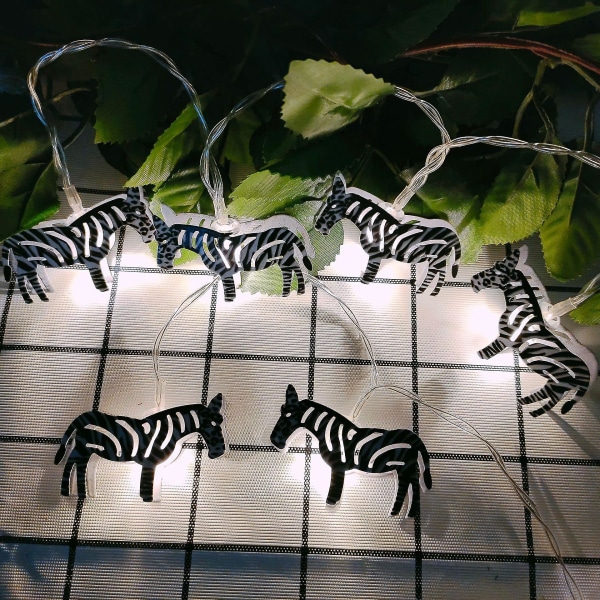 Zebra Animals String Fairy Lamp Lights Batteridrevet Led Zebra Fairy String Lights Til Hawaiian Tropical Home Party