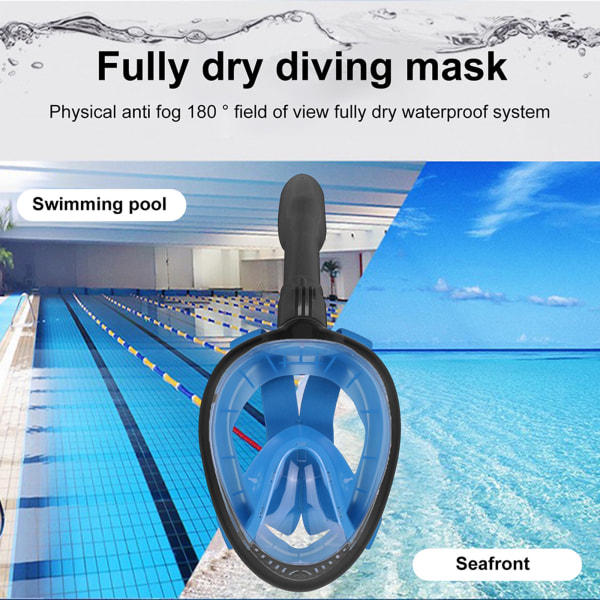 Full ansikts dykkermaske for barn Snorkelmaske for voksne dykkersett