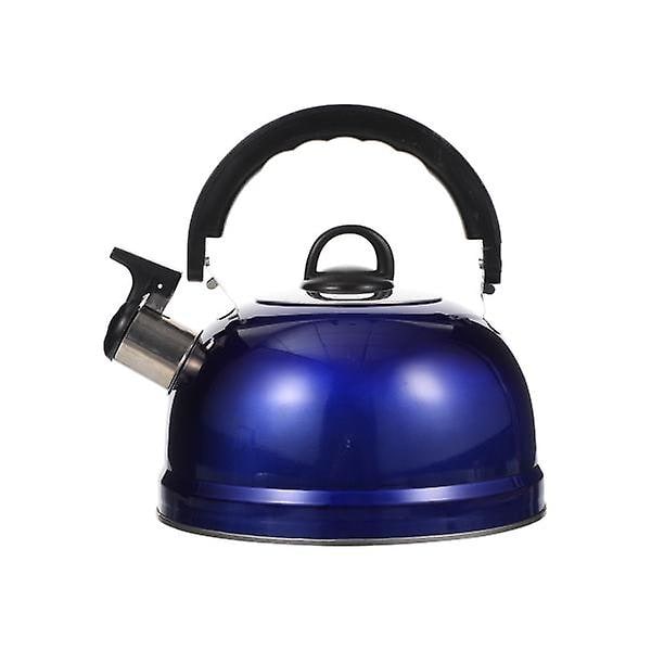 1 stk 3l Rustfritt Stål Tekanne Husholdningskokende Vannkjele Lydkjele Blå 22X19X18.5CM Blue 22X19X18.5CM