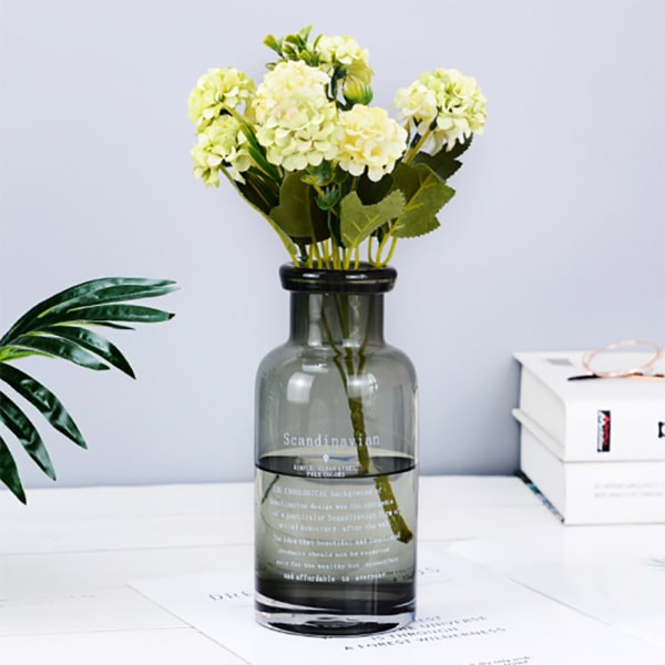 Ljusgrön karatboll krysantemum simuleringsbukett konstgjord blomma sidendekoration (flaskan ingår inte)