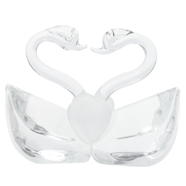 Gave til par - Blown Glass Figur - Krystall Svane Dekorasjon - Glass Svane Statue - Svane Bryllupsgave - Svane Skulptur - Transparent farge - 6x5cm Transparent color 6x5cm