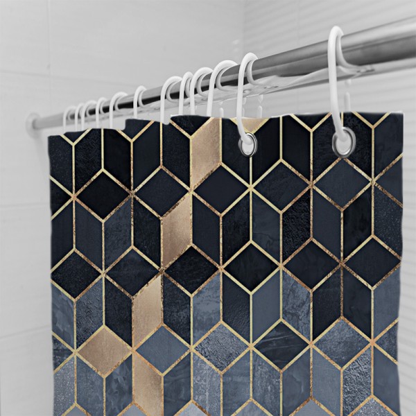 Geometrisk bruseforhæng med retro gradient, 150cm*180cm