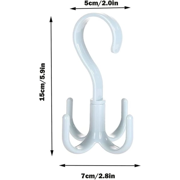Roterande hängare, 4 delar halsdukshängare, bälteshängare, roterande, för att hänga bälten, halsdukar, ryggsäckar, mössor, handväskor, slipsar (5.9*2.8*2.0in)