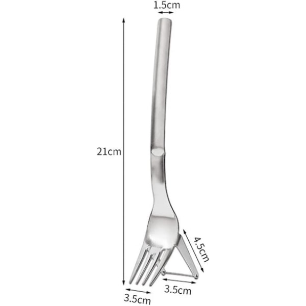 Wuzhou 2-i-1 Vannmelon Skjærer & Kutter, Rustfritt Stål Fruktkuttingsgaffel Melon Terningkuttingsverktøy For Kjøkkenutstyr Fruktskjærere (1 stk)